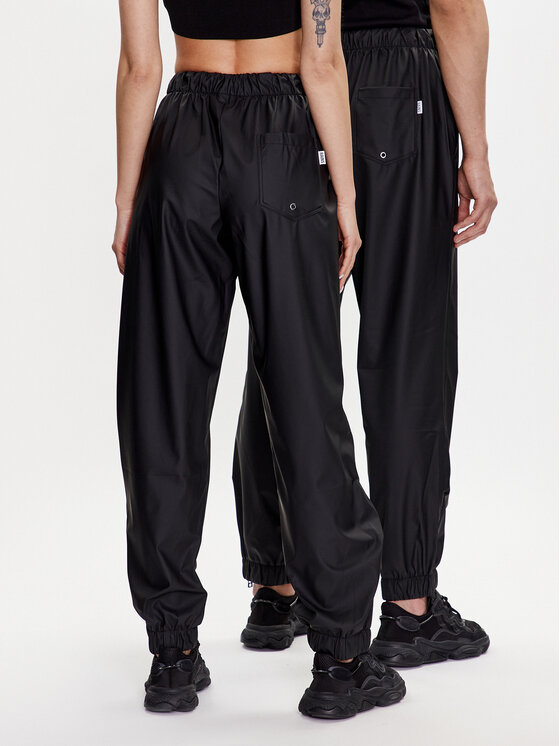 Rains Rains Штани з тканини 18560 Чорний Comfortable Fit