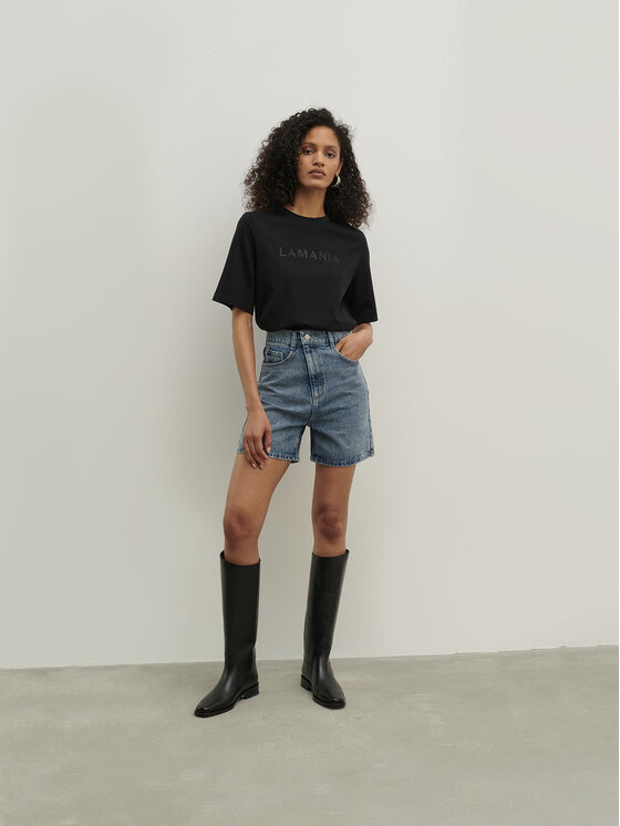 La Mania La Mania Bluzka LUCY 3 Czarny Classic Fit