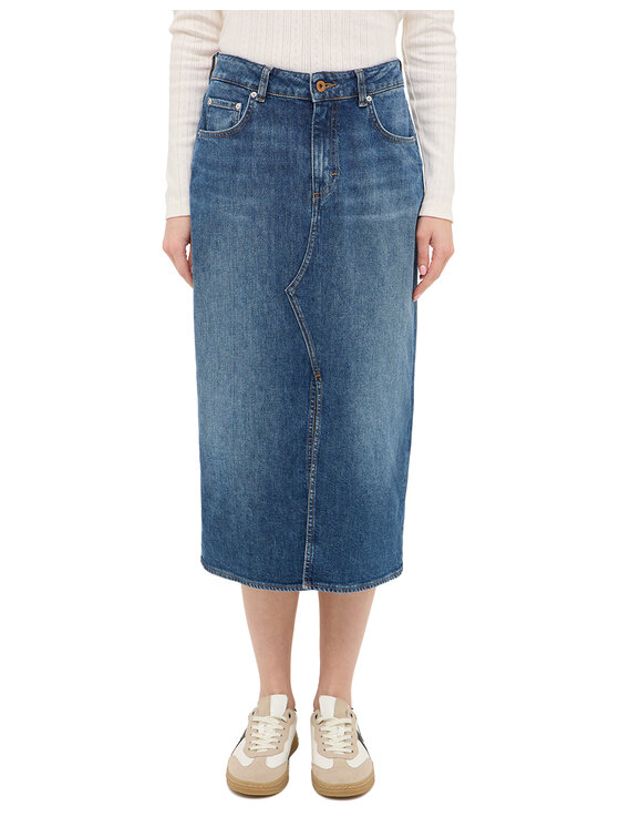 Mustang Mustang Spódnica maxi Eureka Denim Skirt Niebieski Straight Fit