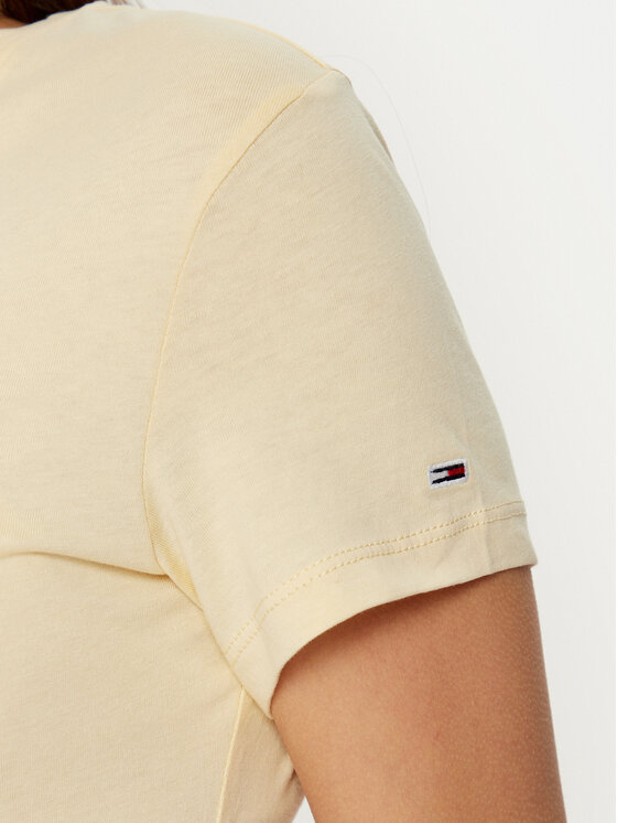 Tommy Jeans Tommy Jeans T-Shirt DW0DW19447 Żółty Slim Fit