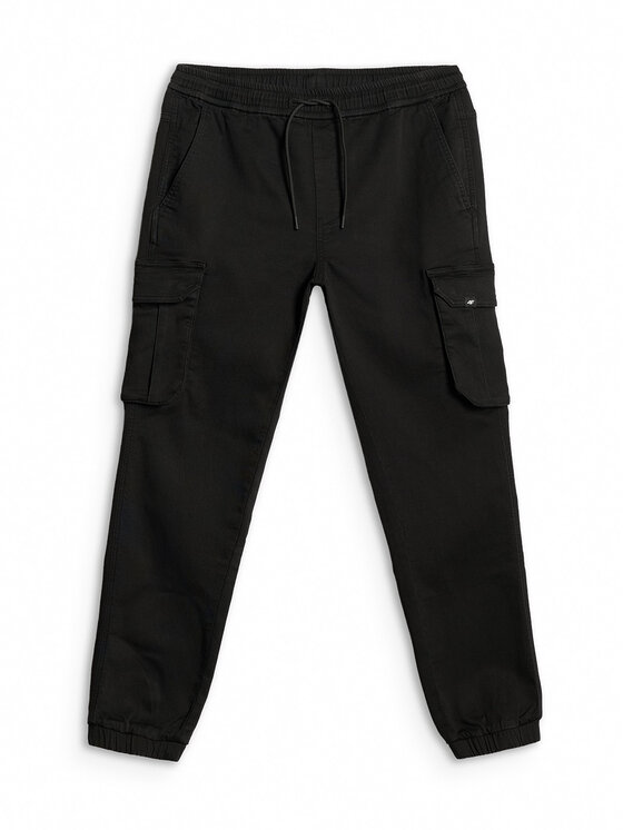 4F 4F Spodnie materiałowe ESSENTIAL Szary ciemny Regular Fit