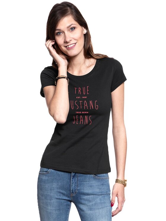 Mustang Mustang T-shirt ALEXIA C PRINT Nero Slim Fit