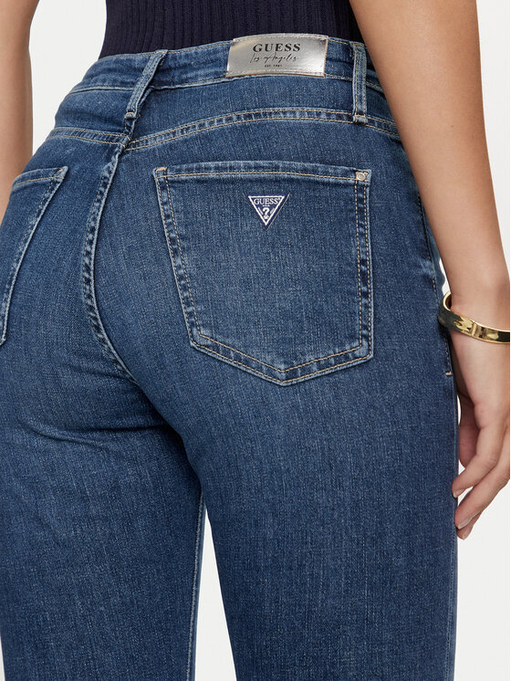 Guess Guess Jeans hlače W4YA0L D5926 Mornarsko modra Flare Fit