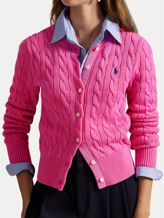 Polo Ralph Lauren Polo Ralph Lauren Pletena jopica 211971868012 Roza Slim Fit