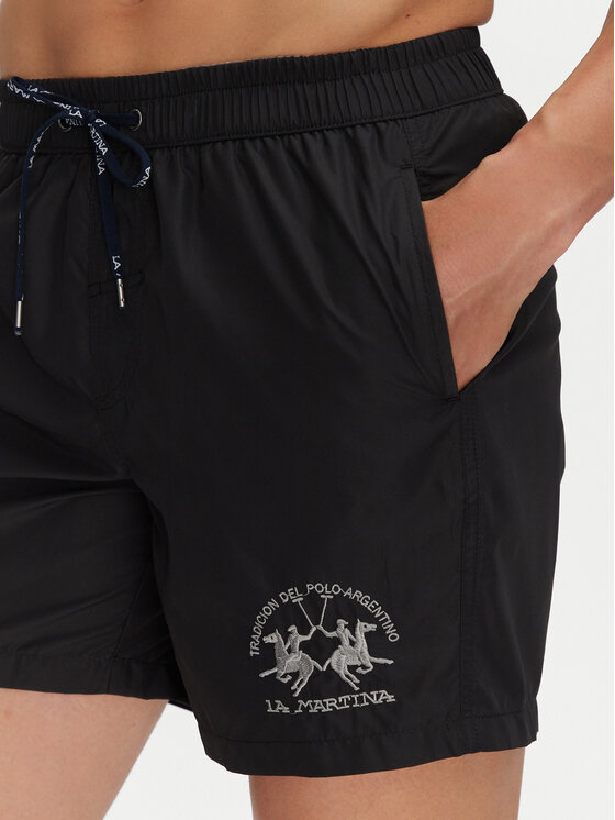 La Martina La Martina Pantaloni scurți pentru înot Clint MAM001 PL115 Negru Regular Fit
