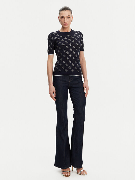 Guess Guess Sweter W5GR20 Z3D60 Granatowy Regular Fit