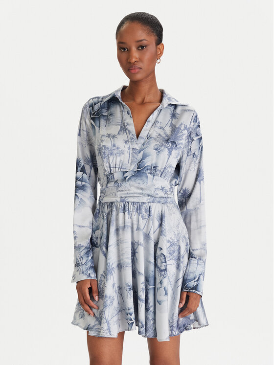Guess Guess Rochie cocktail W5YK00 WF1T2 Albastru Regular Fit