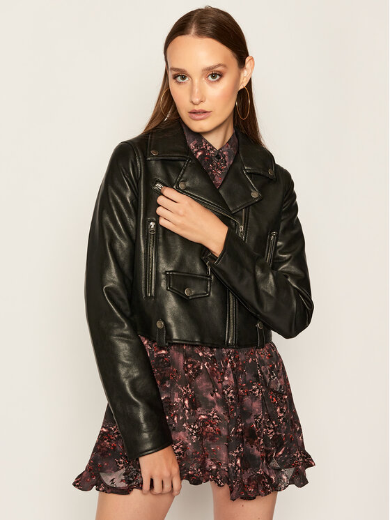 Pepe Jeans Pepe Jeans Műbőr dzseki Gwen PL401834 Fekete Regular Fit