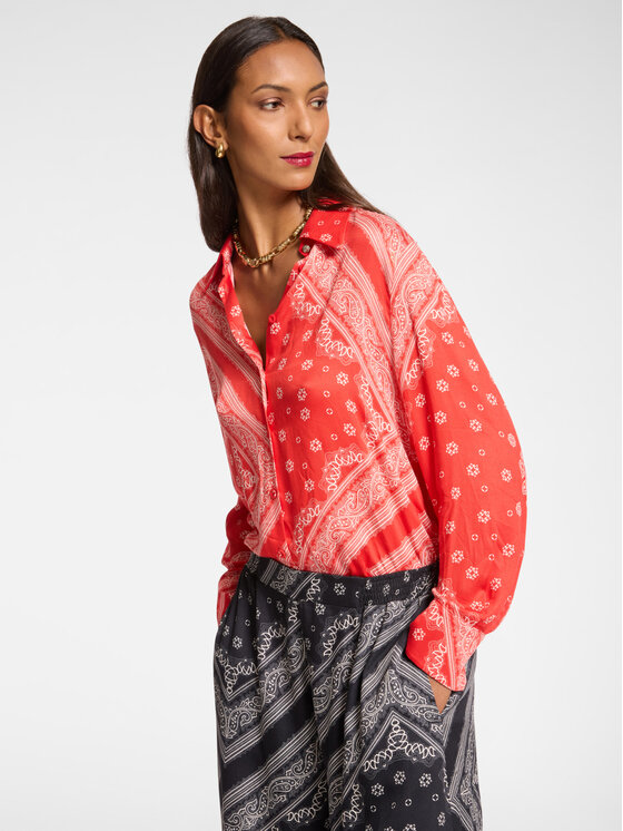 Elena Mirò Elena Mirò Camicia 5011P100305N002 Rosso Regular Fit