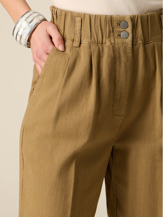 Oltre Oltre Spodnie materiałowe P014J002471N035 Brązowy Boy Fit