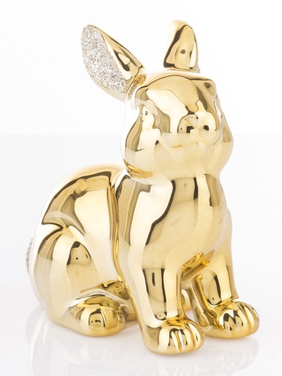 MIAhome MIAhome Figurka Dekoracja mały króliczek 9x8,5x5 cm VITOSHA złoty Złoty