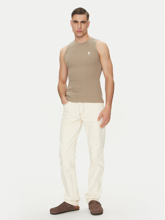 AMI Paris AMI Paris Jeansy HTR001.DE0039 Écru Classic Fit