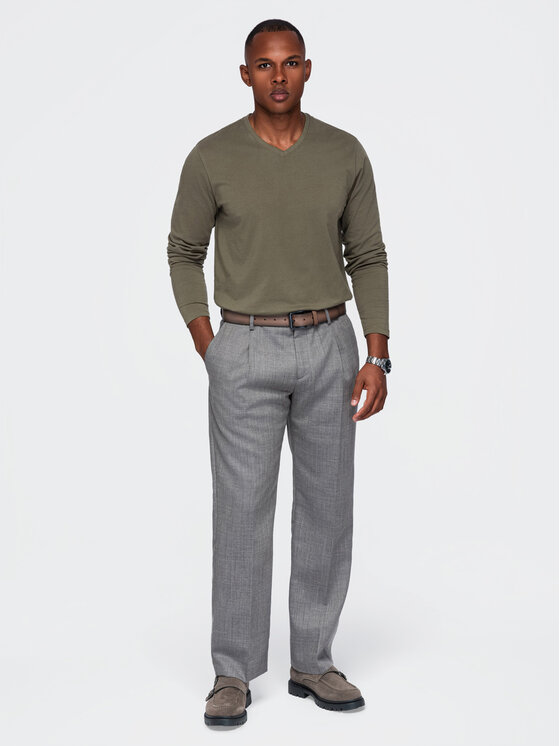Ombre Ombre Longsleeve OM-LSBL-0143 Khaki Regular Fit