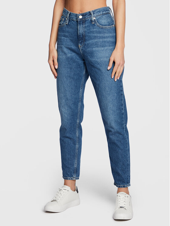 Calvin Klein Jeans Blugi J20J220194 Albastru Mom Fit