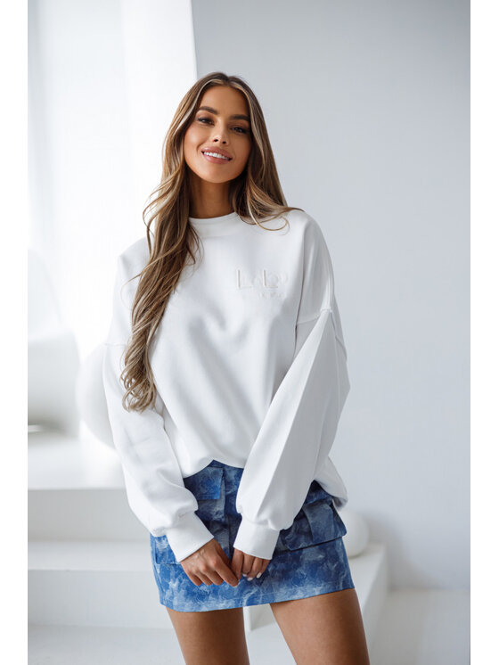 LilaLou LilaLou Mikina Lucky Biela Regular Fit