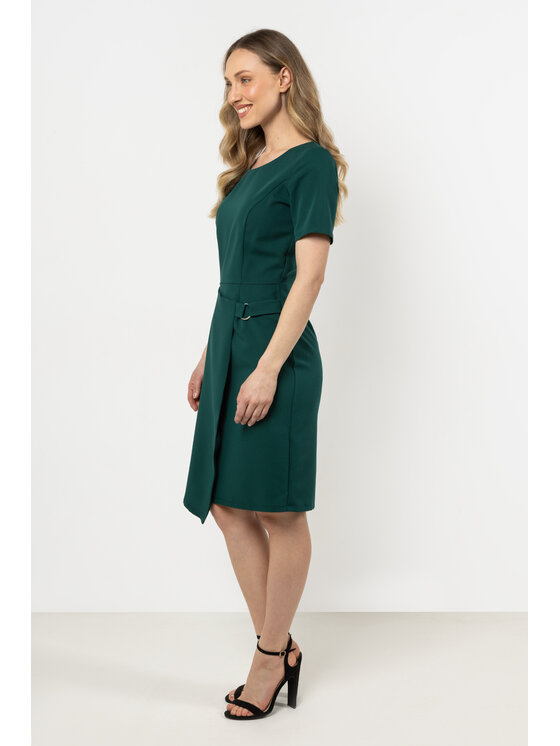 Awama Awama Sukienka koktajlowa A710 Zielony Basic Fit