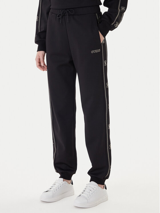 Guess Pantaloni trening V5BB23 KCX22 Negru Wide Leg