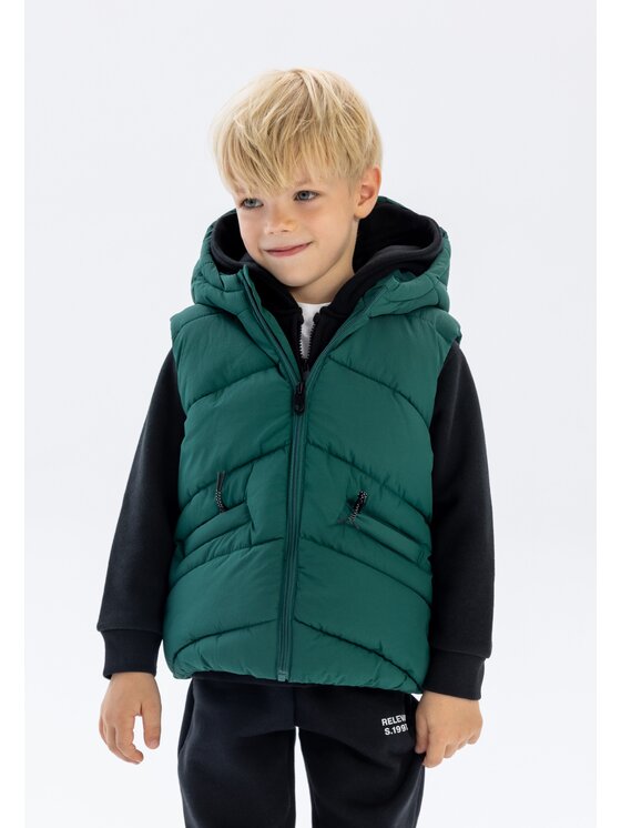 MINOTI MINOTI Kamizelka 19gilet47 Khaki Regular Fit
