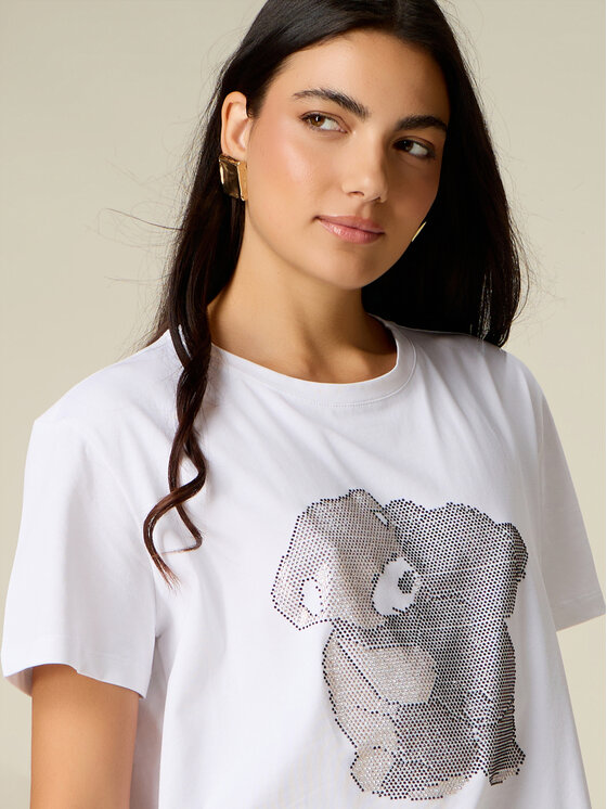 Oltre Oltre T-Shirt G098J004709N011 Biały Regular Fit