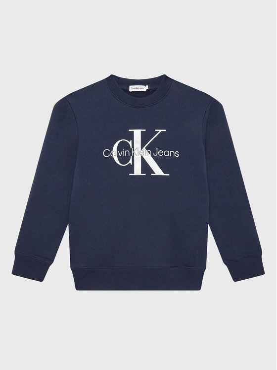 Calvin Klein Jeans Calvin Klein Jeans Pulóver Monogram Logo IU0IU00265 Sötétkék Regular Fit