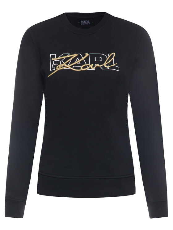 KARL LAGERFELD KARL LAGERFELD Sweter Double Logo 96KW1814 Czarny Regular Fit