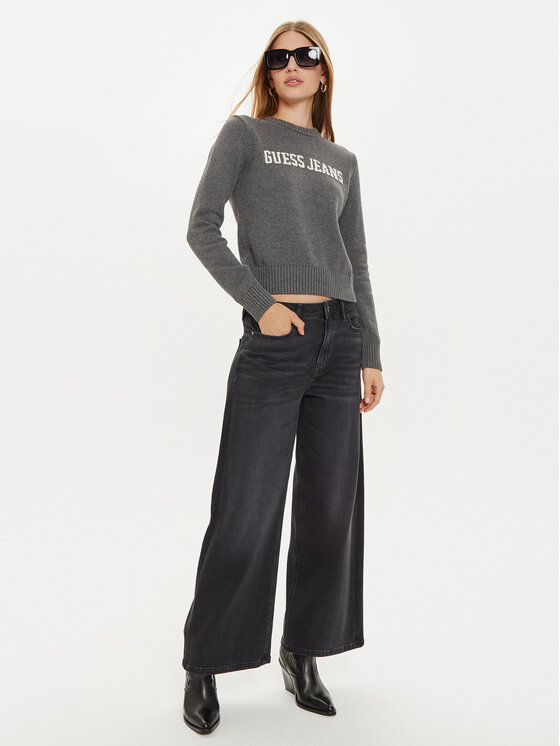 Guess Jeans Guess Jeans Пуловер W4BR10 Z3HM1 Сив Regular Fit