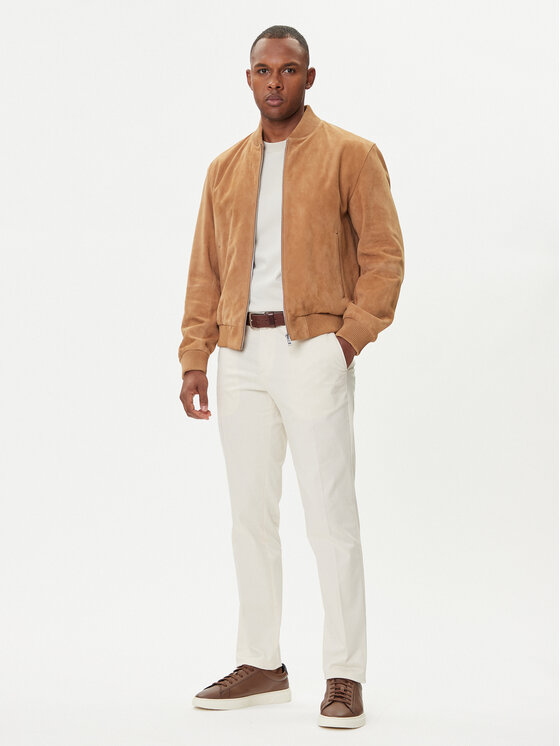 BOSS BOSS Lederjacke H-Muller 50543213 Beige Regular Fit