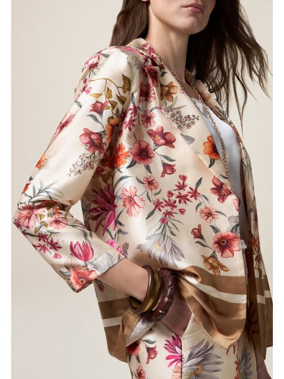 Oltre Oltre Giacca di transizione R008R002374N0R2 Crema Baggy Fit