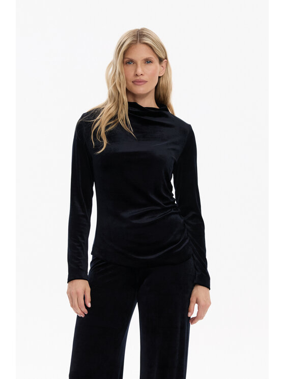 Deni Cler Milano Deni Cler Milano Bluzka W-DC-1460-F5-J8-58-1 Granatowy Regular Fit