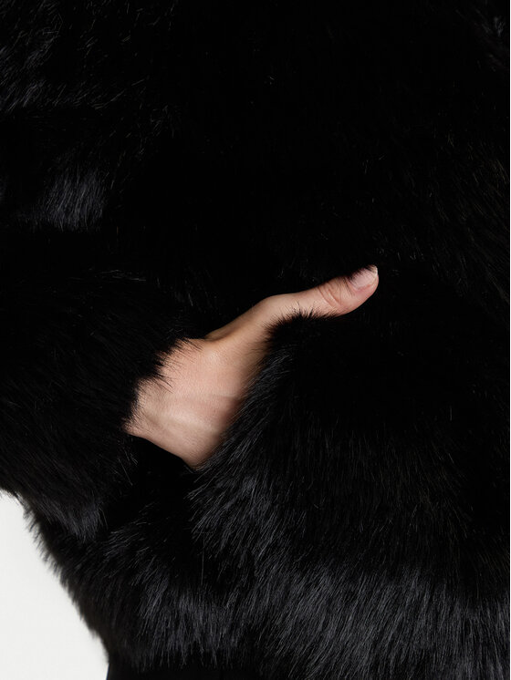 Rinascimento Rinascimento Pelzmantel CFC0122217003 Schwarz Regular Fit