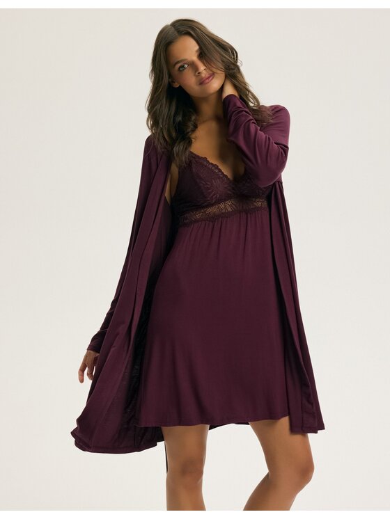 Esotiq Esotiq Szlafrok 44098 Brązowy Regular Fit