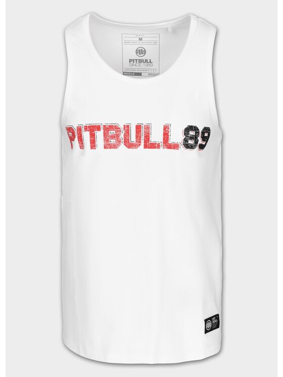 PITBULL PITBULL Tank top Tank Top Slim Fit Dog 89 S Biały Regular Fit