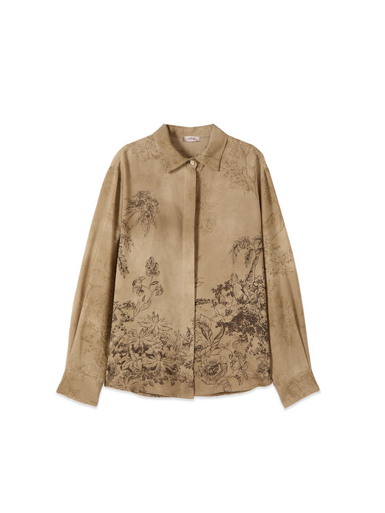 Oltre Oltre Koszula 5089J000927N0Z5 Brązowy Baggy Fit