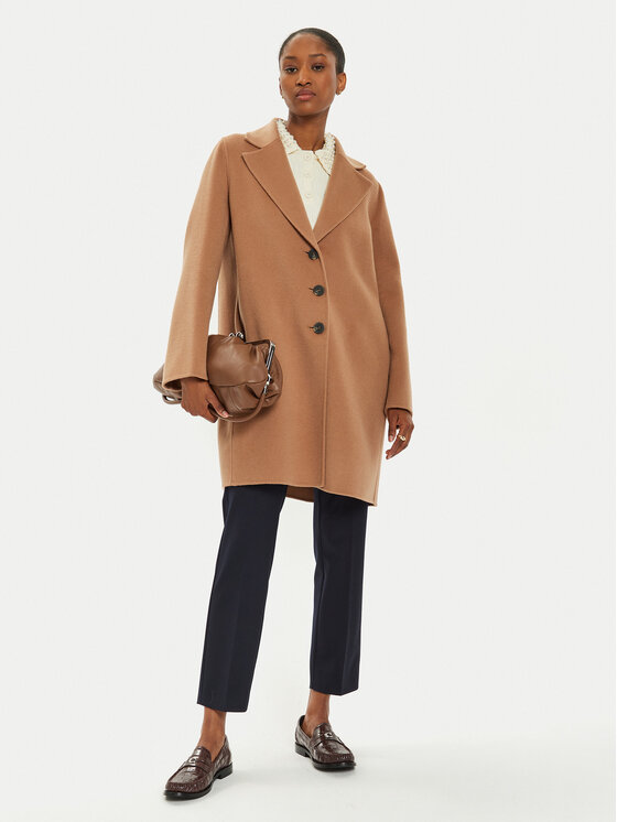 Marella Marella Vilnonis paltas Won 2423016041 Ruda Regular Fit