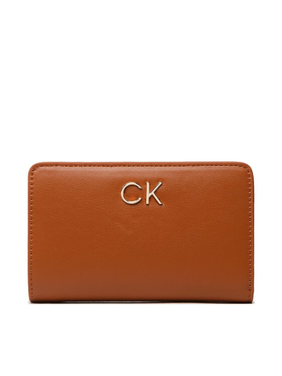 Calvin Klein Голям дамски портфейл Re-Lock Bifold French Wallet K60K608992 Кафяв