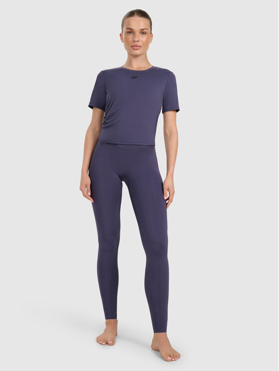 4F 4F Legginsy YOGA Granatowy Slim Fit