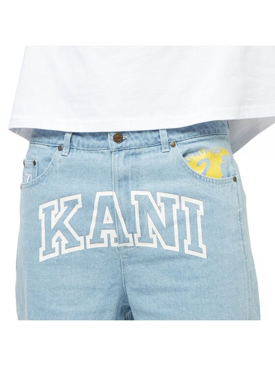 Karl Kani Karl Kani Sportovní kraťasy SERIF DENIM SHORTS Světle modrá Regular Fit
