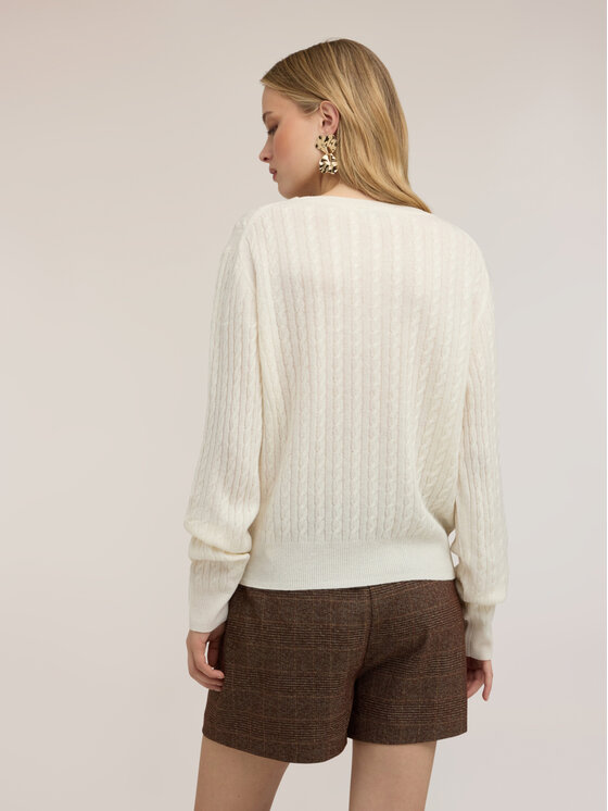Motivi Motivi Sweter M345E002404N011 Biały Regular Fit