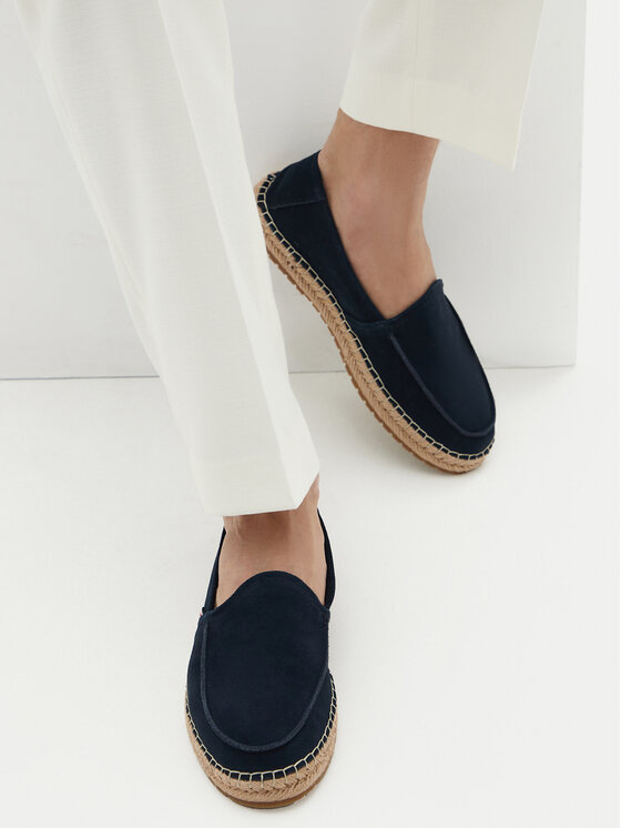 Tommy Hilfiger Tommy Hilfiger Espadryle Hilfiger Flex Espa Suede Loafer FM0FM05392 Granatowy