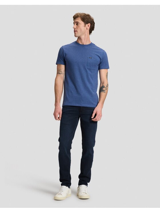 Lee Lee T-Shirt ULTIMATE POCKET TEE Niebieski Slim Fit