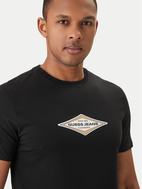 Guess Jeans Guess Jeans T-Shirt M6GIB4 K8HM0 Czarny Slim Fit