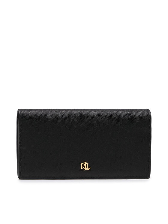 Lauren Ralph Lauren Liels sieviešu maks Slim Wallet Wlt Med 432802917009 Melns