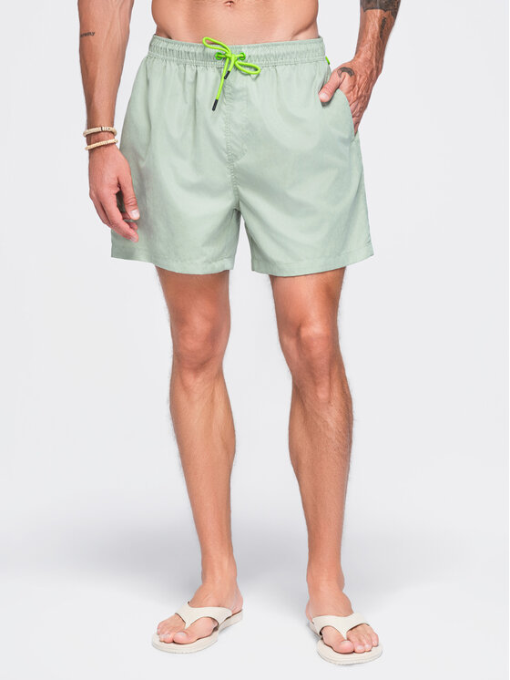 Ombre Ombre Szorty kąpielowe OM-SRSS-0216 Zielony jasny Regular Fit