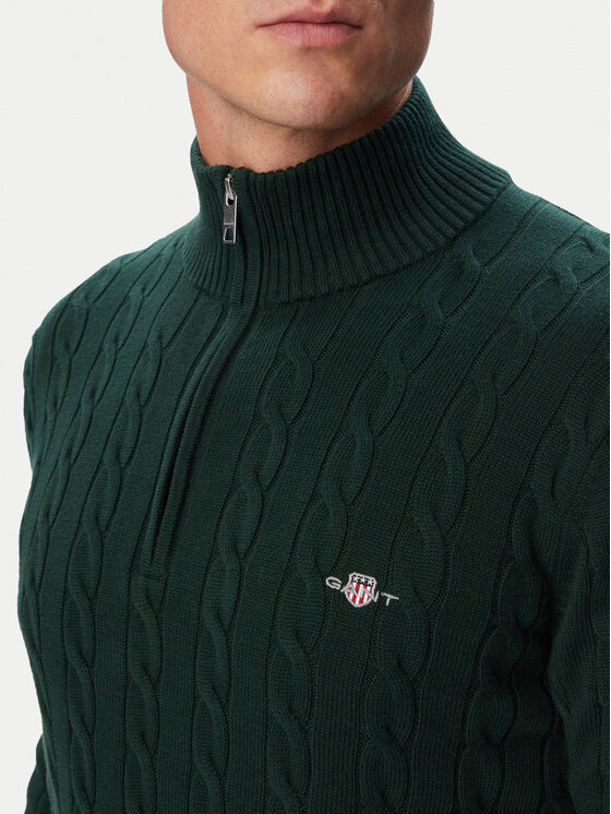 Gant Gant Sweter 8050603 Zielony ciemny Regular Fit