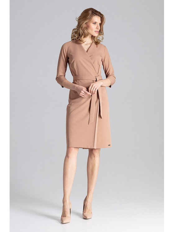 FIGL FIGL Sukienka codzienna M654 Brązowy Regular Fit