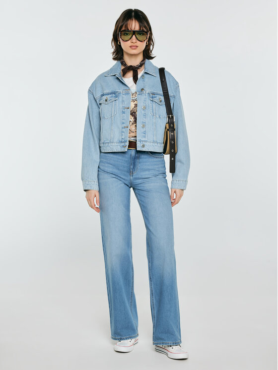 BIG STAR BIG STAR Kurtka jeansowa ELLA Niebieski Oversize