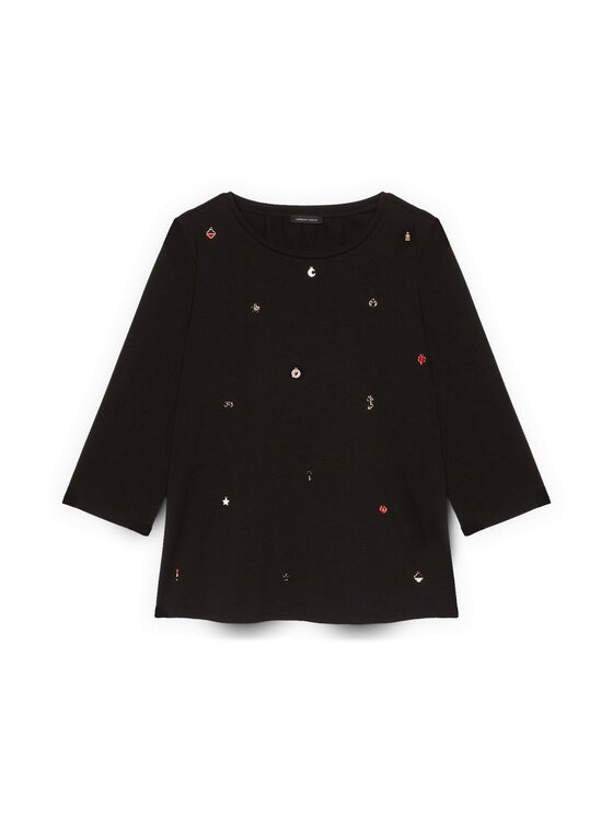 Fiorella Rubino Fiorella Rubino T-shirt G01GL008804N033 Nero Regular Fit