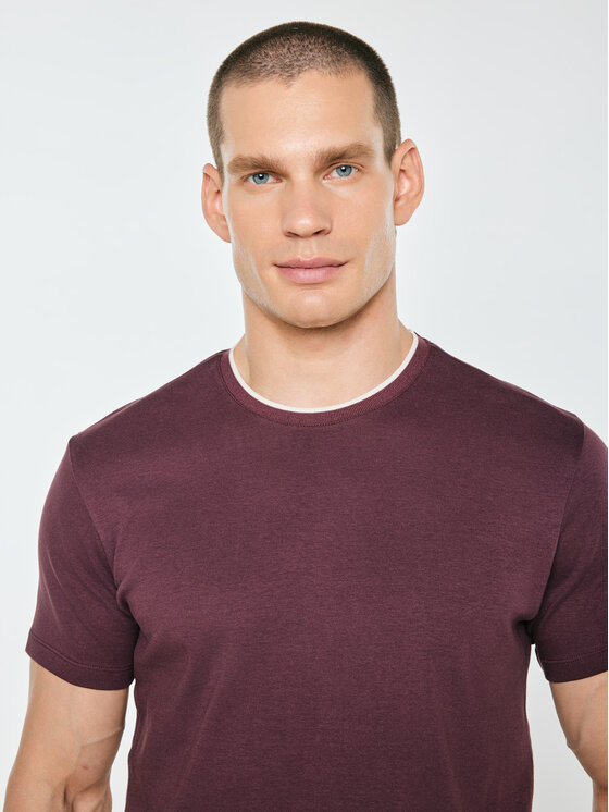 BIG STAR BIG STAR T-Shirt MICEL Bordowy Basic Fit