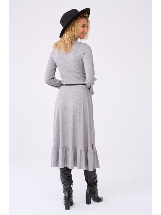 blue shadow blue shadow Sukienka codzienna Carrie BS Szary Standard Fit