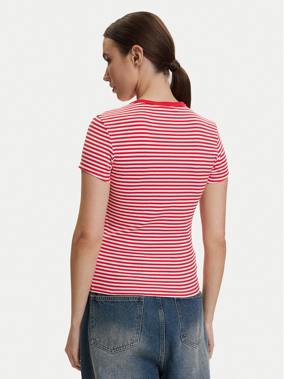 Tommy Jeans Tommy Jeans Majica DW0DW17383 Rdeča Slim Fit